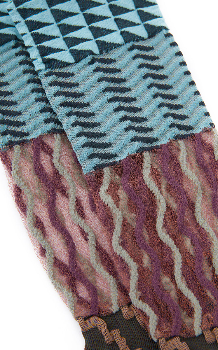 Socks / JNBY Striped Cotton Blend High-Crew Socks