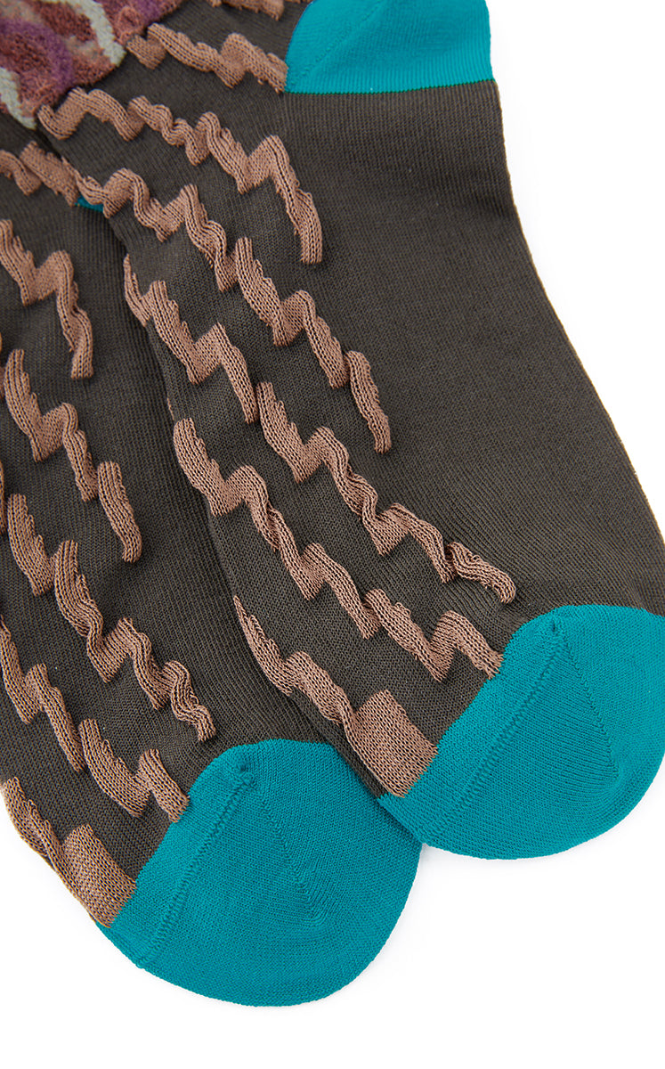Socks / JNBY Striped Cotton Blend High-Crew Socks