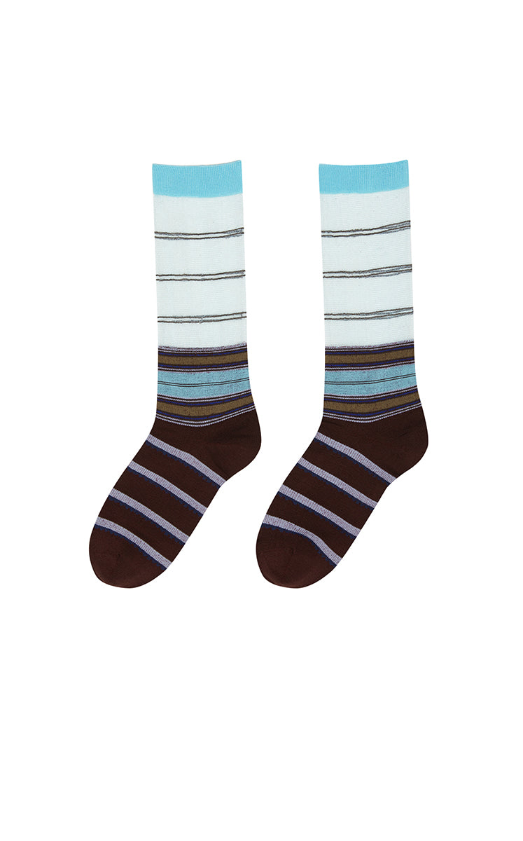 Socks / JNBY Striped Cotton Blend Mid-Crew Socks