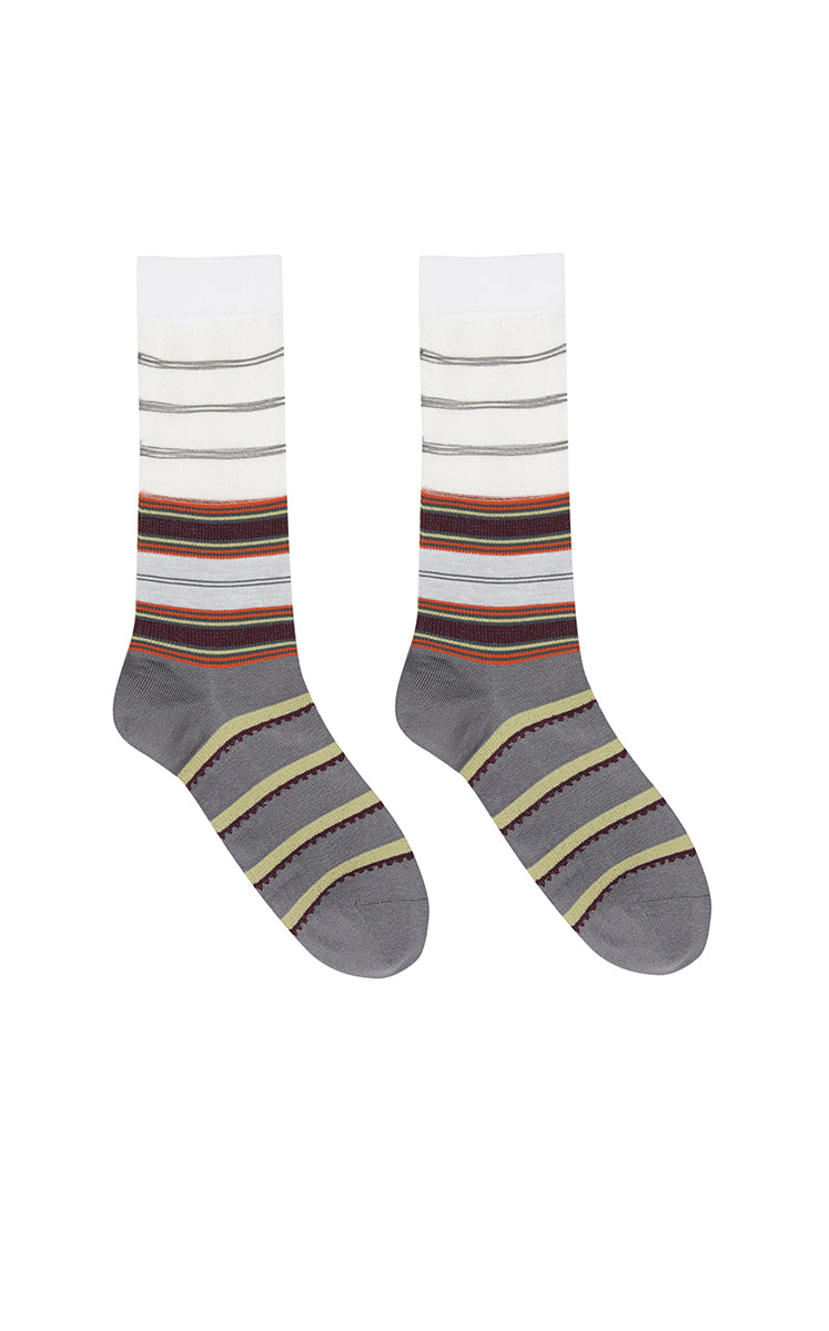 Socks / JNBY Striped Cotton Blend Mid-Crew Socks