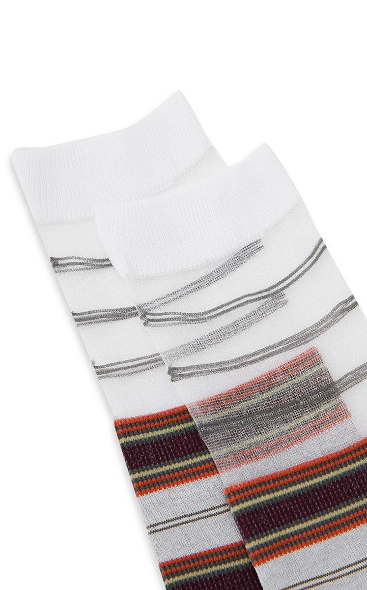 Socks / JNBY Striped Cotton Blend Mid-Crew Socks