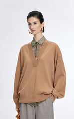 Sweater / JNBY Alpaca Wool Blend V-Neck Pullover