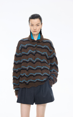 Sweater / JNBY Colorblock Wool-Blend Polo Sweater