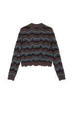 Sweater / JNBY Colorblock Wool-Blend Short Cardigan