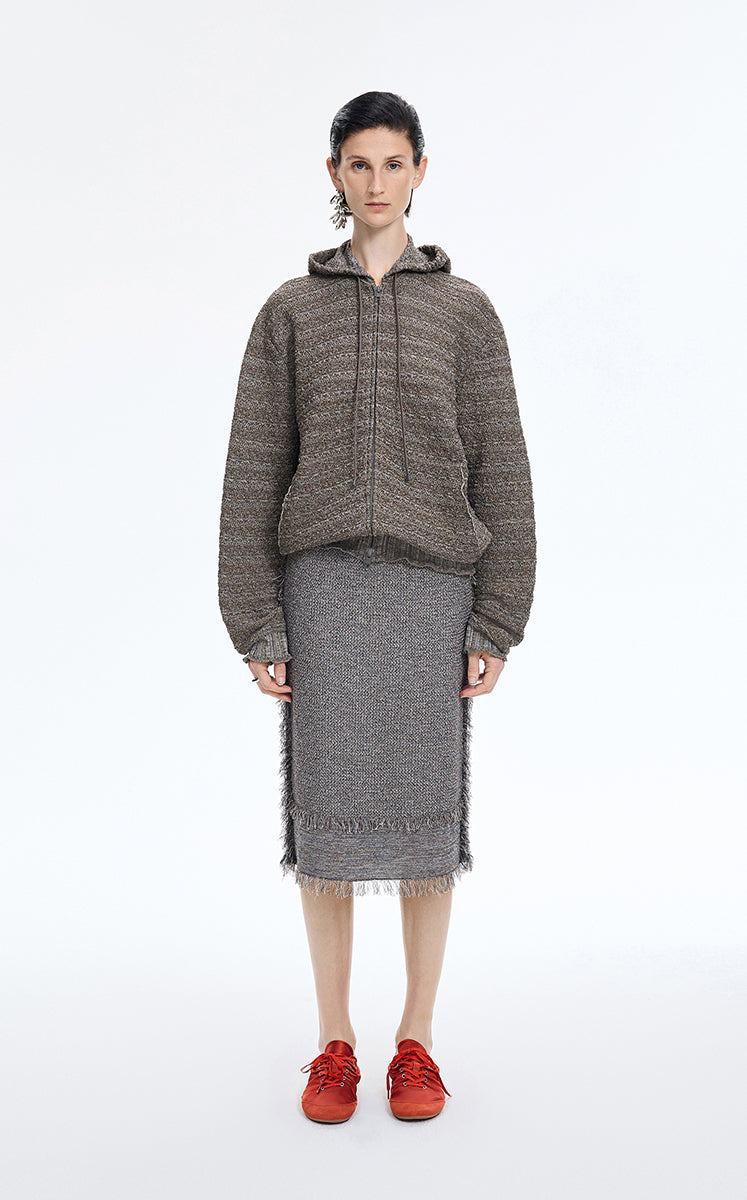 Sweater / JNBY Cotton Blend Hooded Cardigan Sweater