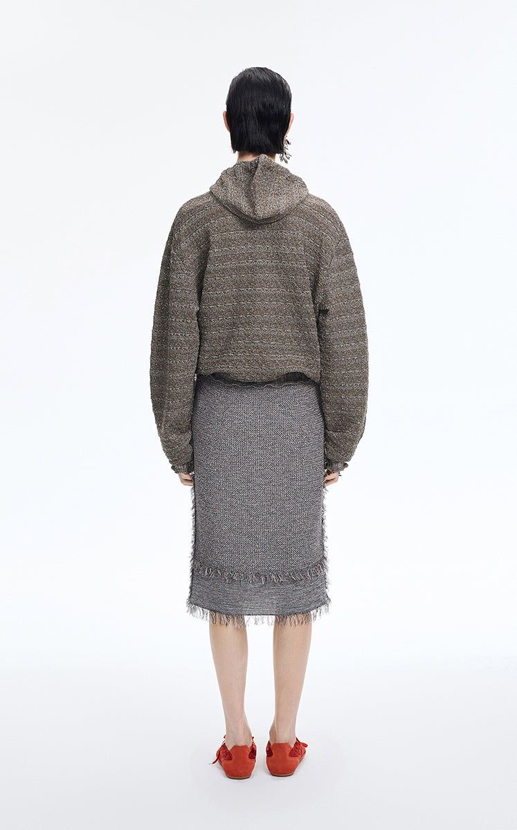 Sweater / JNBY Cotton Blend Hooded Cardigan Sweater