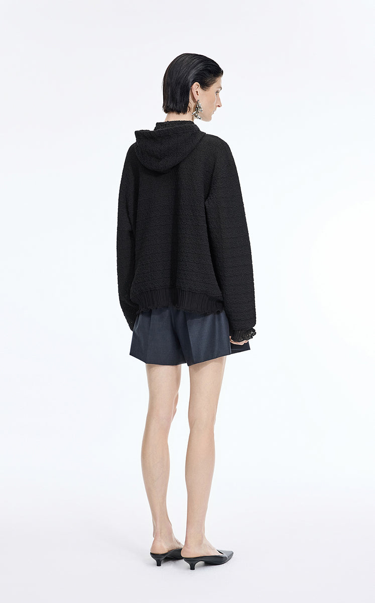 Sweater / JNBY Cotton Blend Hooded Cardigan Sweater