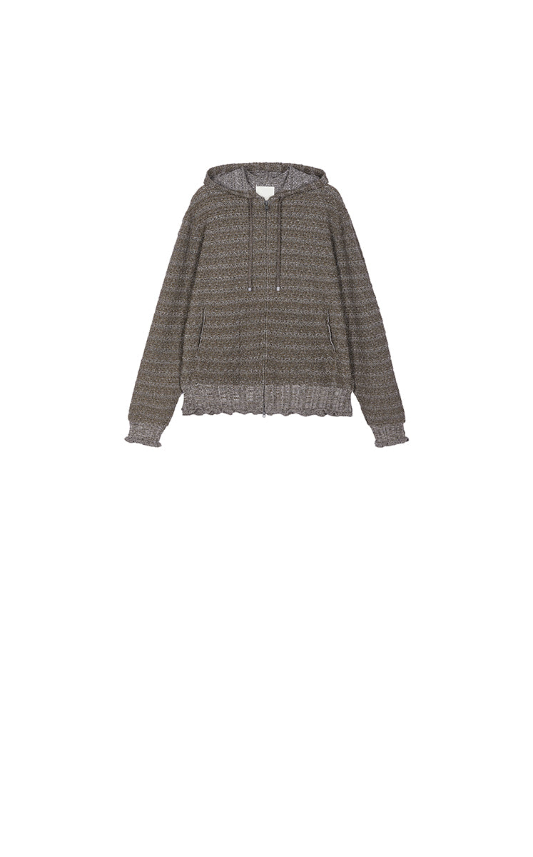 Sweater / JNBY Cotton Blend Hooded Cardigan Sweater