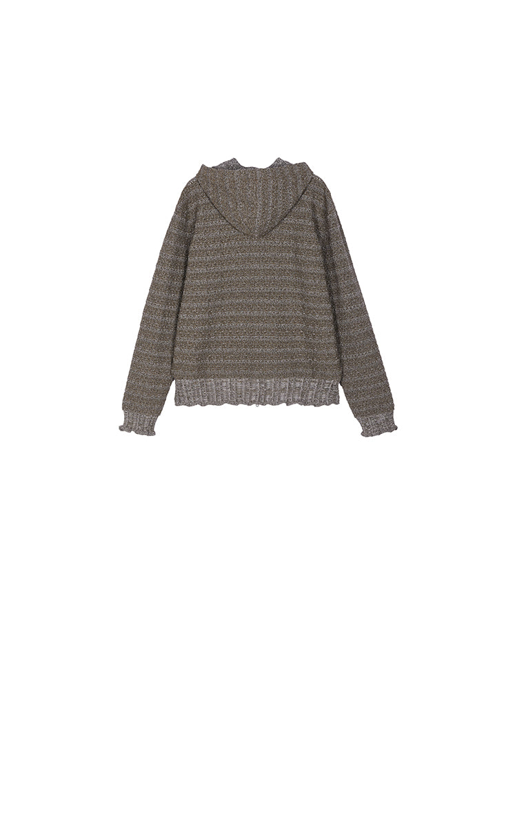 Sweater / JNBY Cotton Blend Hooded Cardigan Sweater