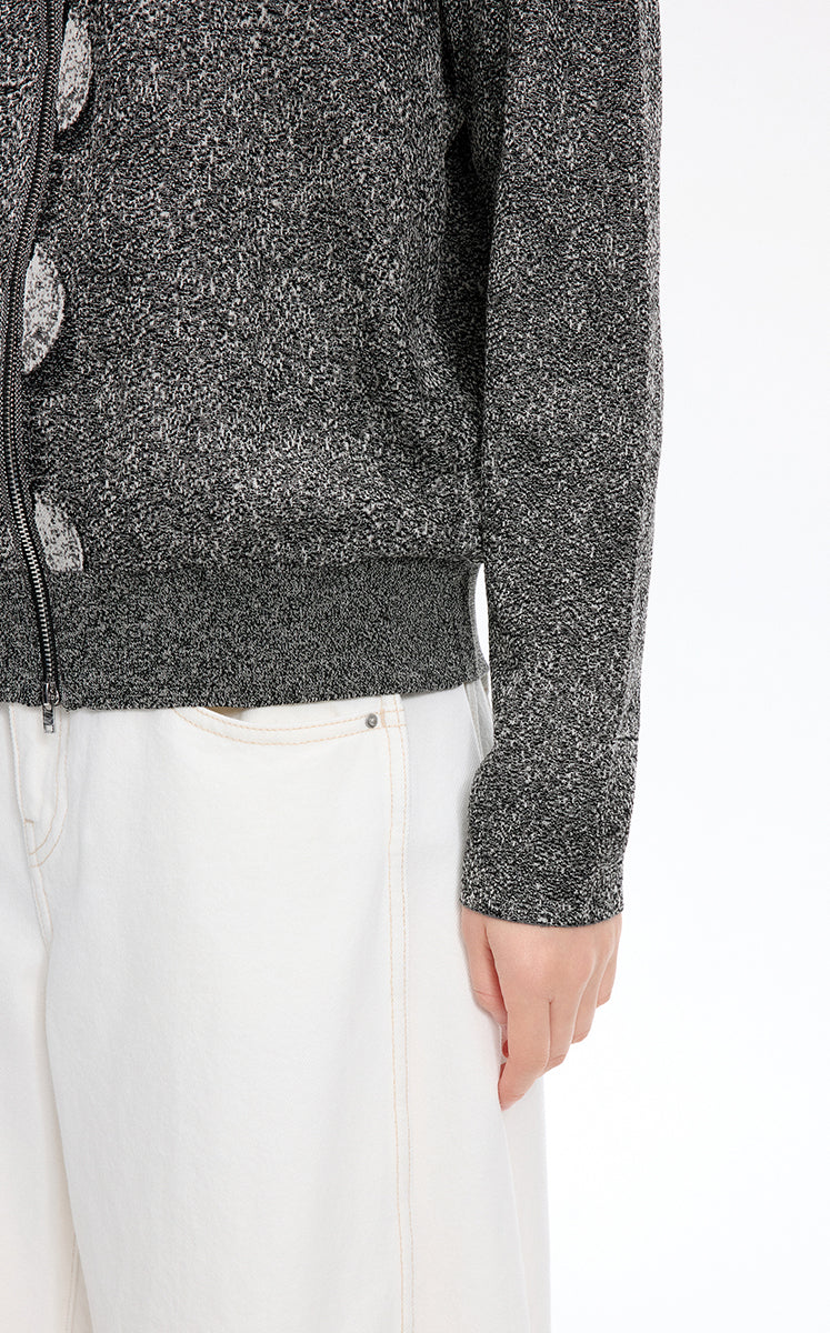 سويتير / JNBY قماش جاكوارد كارديغان مفتوح لونجلاين