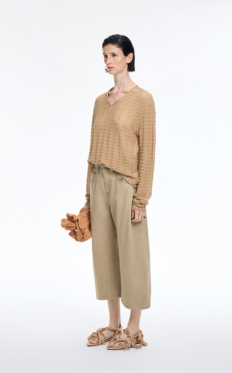 Sweater / JNBY Delicate Collar Cotton Jacquard Pullover