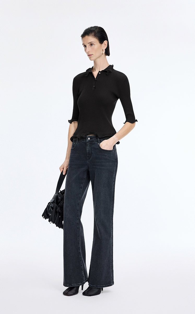 Sweater / JNBY Fitted Twist Cotton Blend Pullover