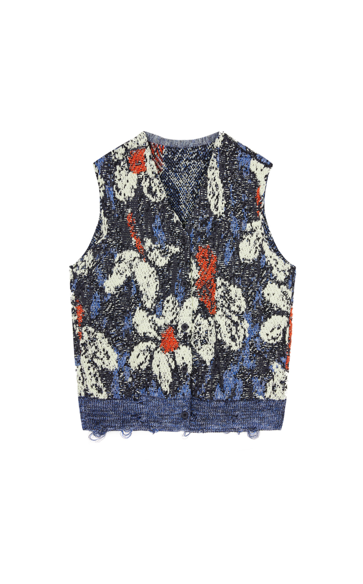 Sweater / JNBY Floral Loose-Fit Knit Vest