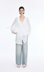 Sweater / JNBY H-Shaped Longline Cotton Cardigan