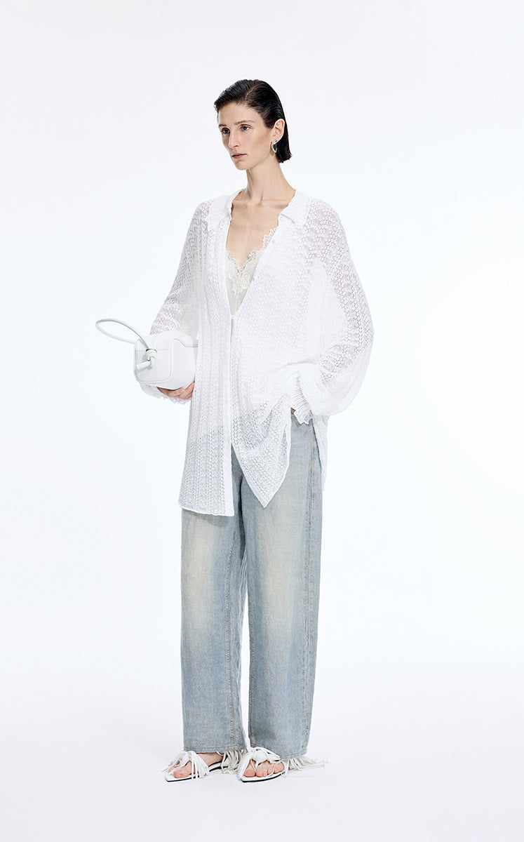 Sweater / JNBY H-Shaped Longline Cotton Cardigan