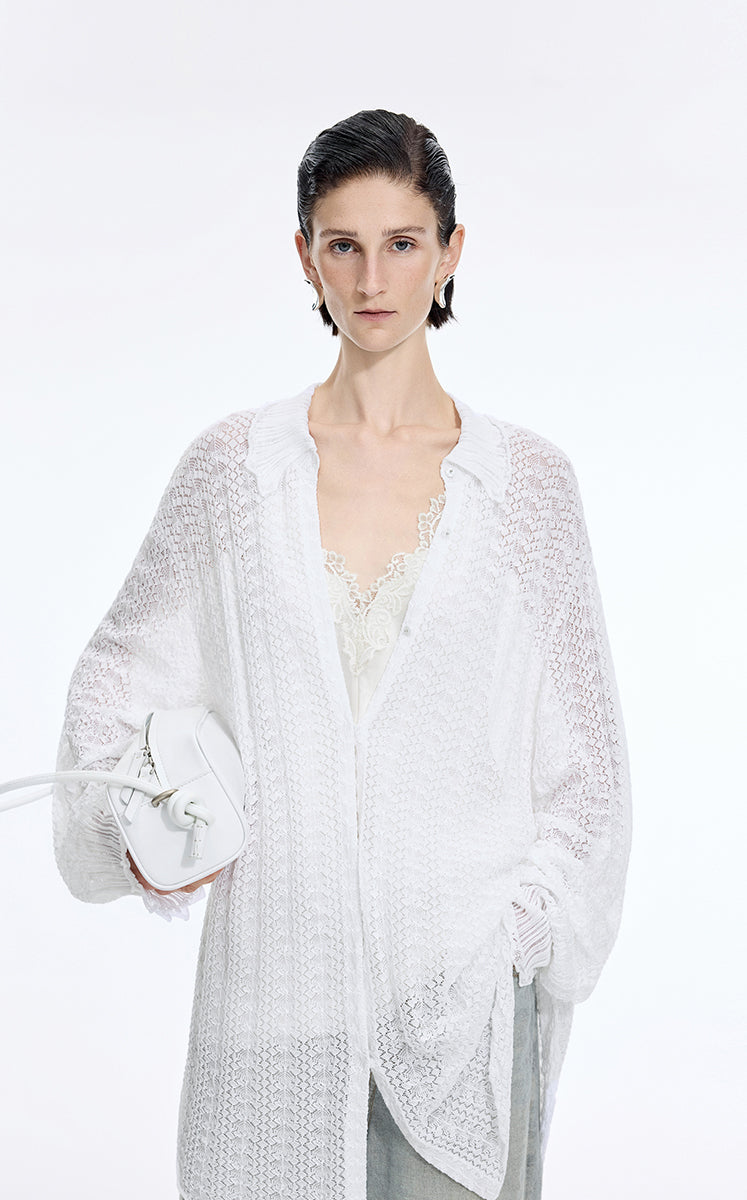 Sweater / JNBY H-Shaped Longline Cotton Cardigan