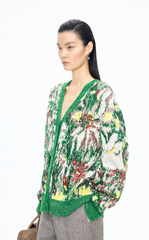 Sweater / JNBY Hand-Painted Kew Garden Long Cardigan