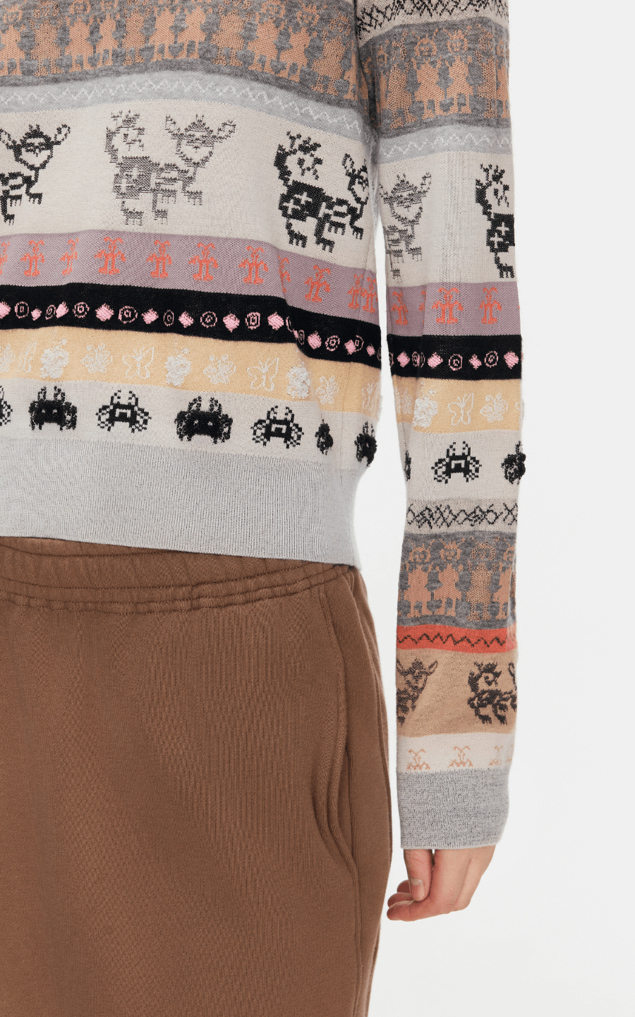 Sweater / JNBY Intarsia-Knitted V-Neck Jumper