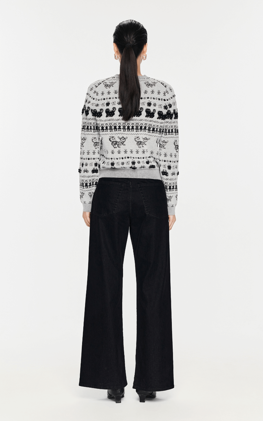 Sweater / JNBY Intarsia-Knitted V-Neck Jumper