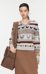 Sweater / JNBY Intarsia-Knitted V-Neck Jumper