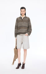 Sweater / JNBY Jacquard Raglan Cotton Blend Sweater