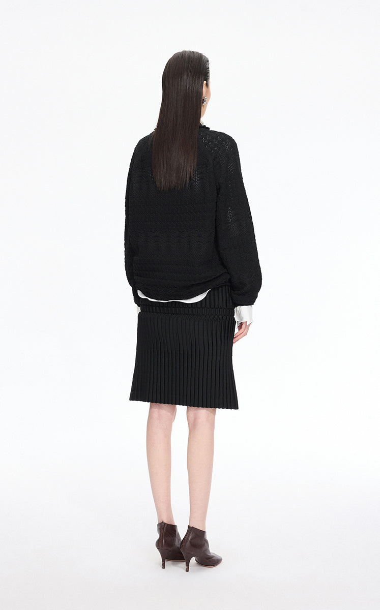 Sweater / JNBY Jacquard Raglan Cotton Blend Sweater