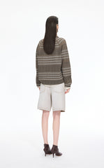 Sweater / JNBY Jacquard Raglan Cotton Blend Sweater