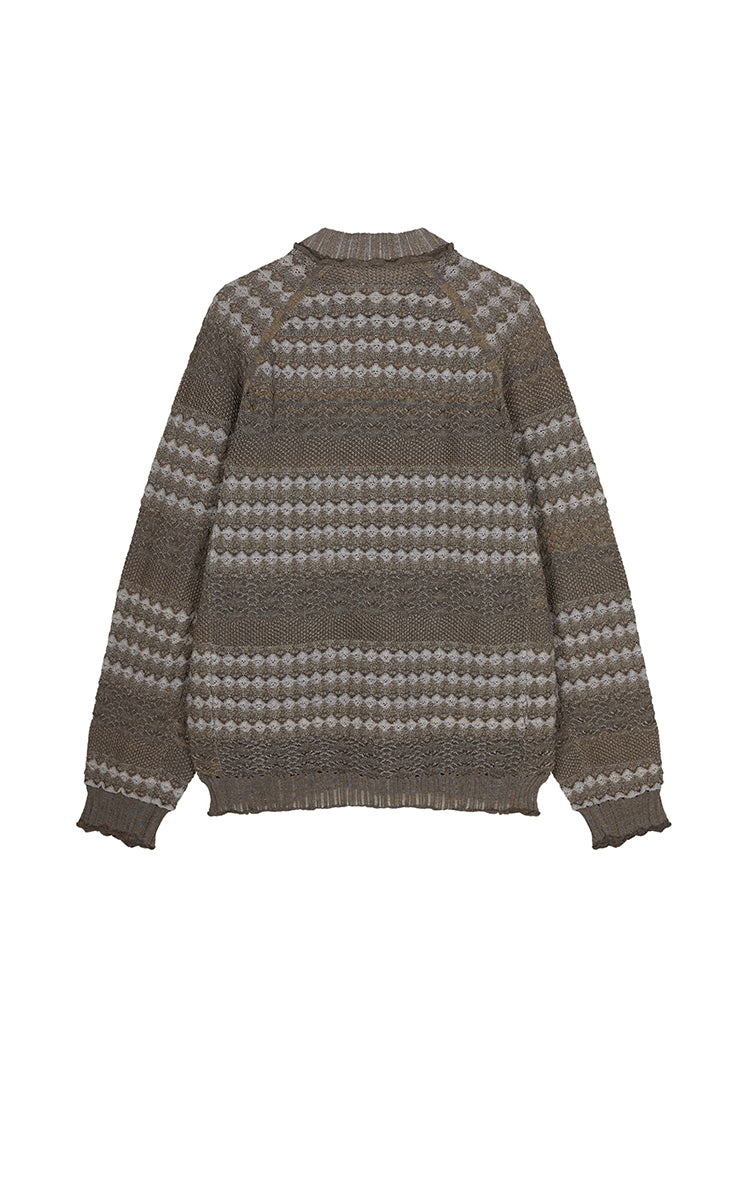Sweater / JNBY Jacquard Raglan Cotton Blend Sweater