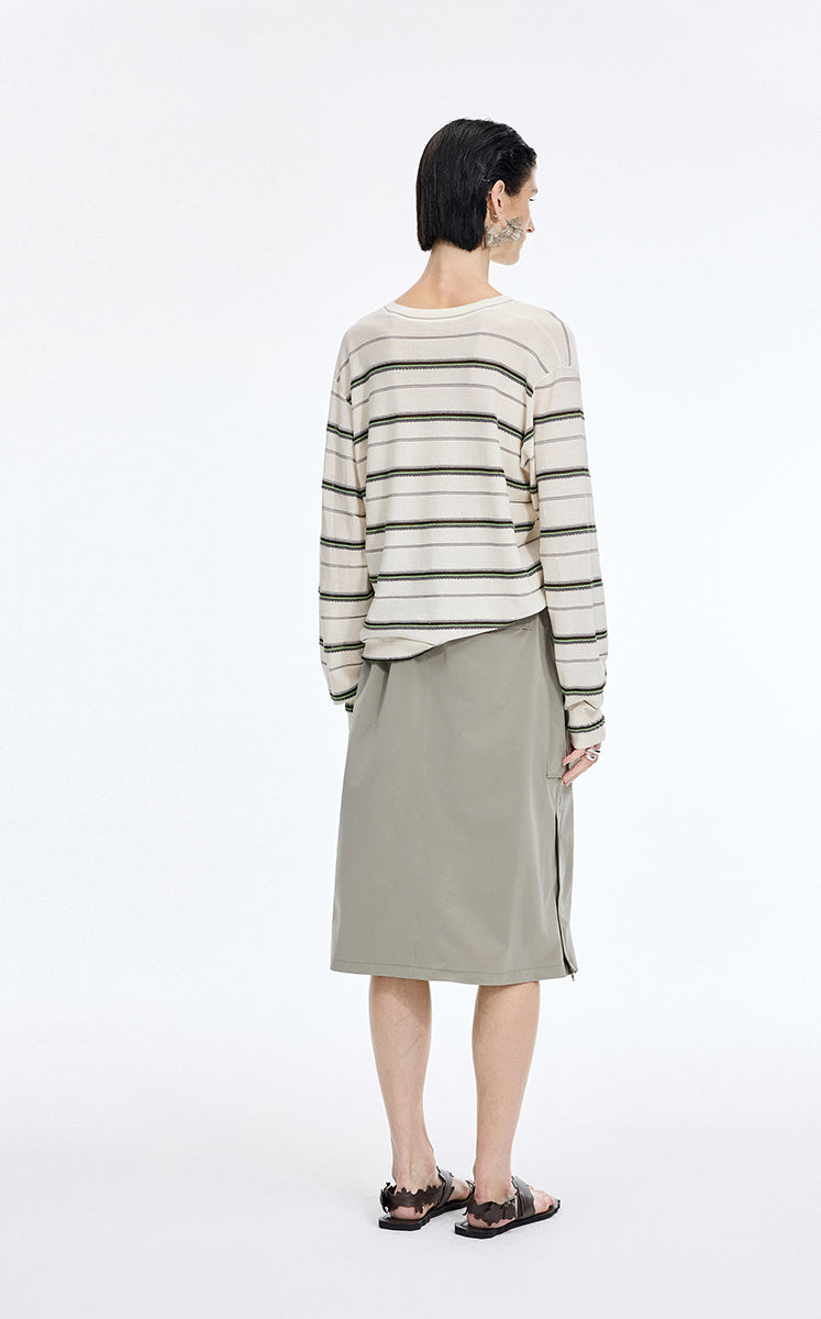 Sweater / JNBY Lightweight Cotton Blend V-Neck Pullover