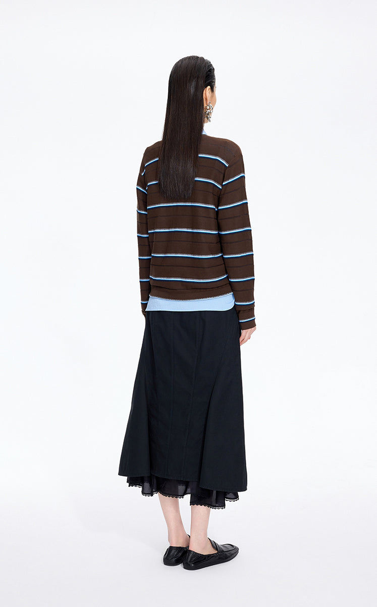 Sweater / JNBY Lightweight Cotton Blend V-Neck Pullover