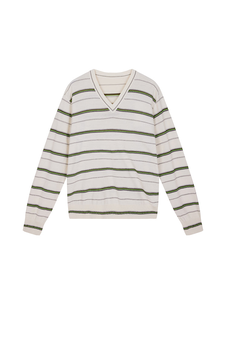 Sweater / JNBY Lightweight Cotton Blend V-Neck Pullover