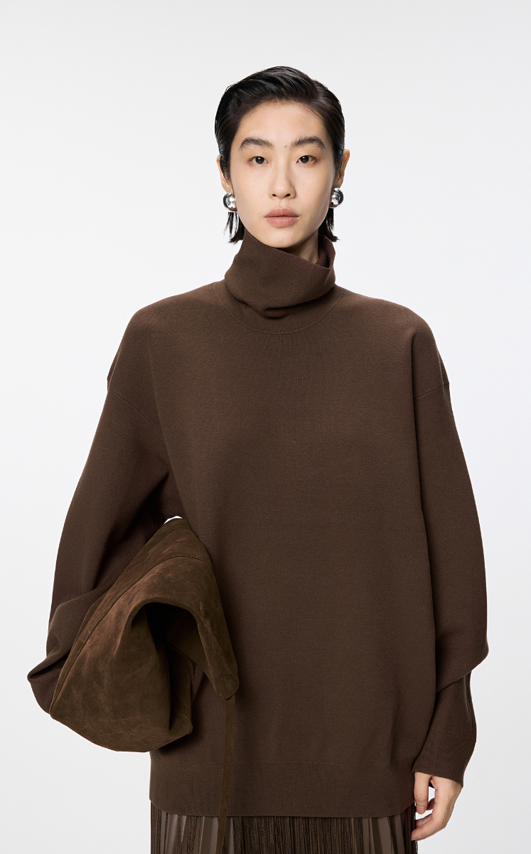 Sweater / JNBY Luxe Ribbed Wool Turtleneck Sweater