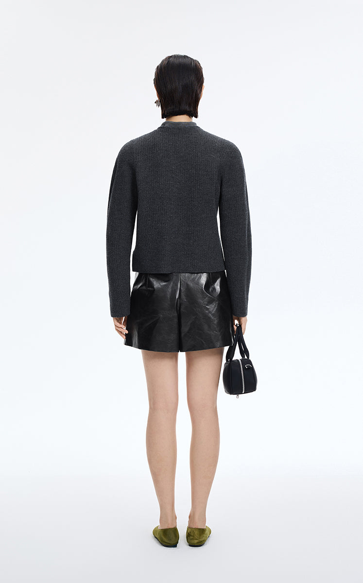 Sweater / JNBY Merino Wool Blend Cropped Cardigan