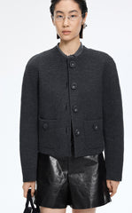 Sweater / JNBY Merino Wool Blend Cropped Cardigan