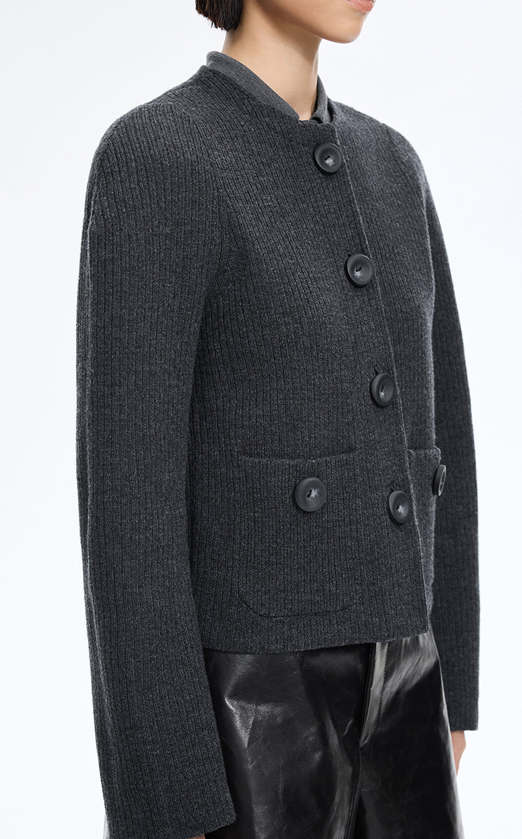 Sweater / JNBY Merino Wool Blend Cropped Cardigan