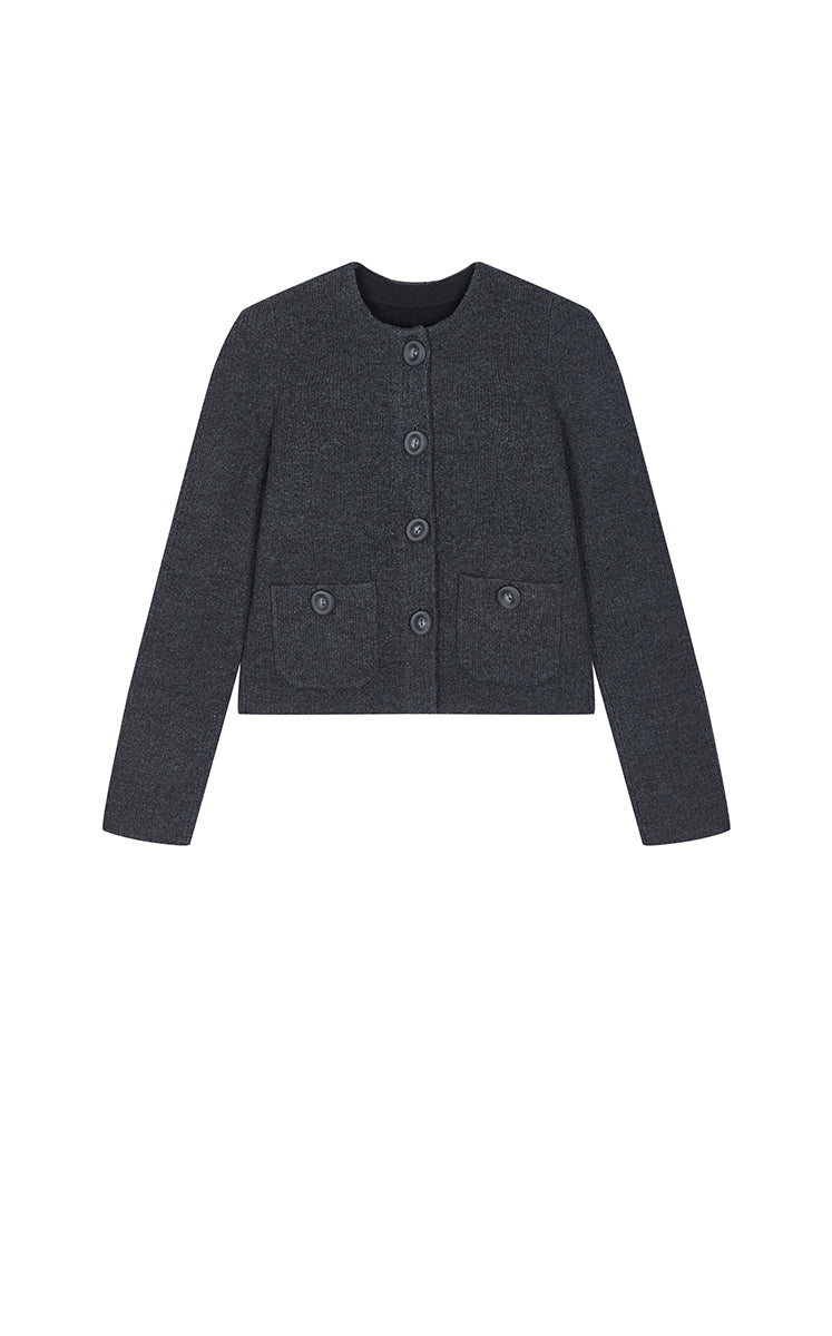 Sweater / JNBY Merino Wool Blend Cropped Cardigan