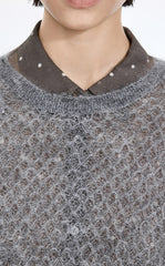 Sweater / JNBY Mohair Oversized Long Sleeve Pullover