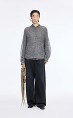 Sweater / JNBY Mohair Oversized Long Sleeve Pullover