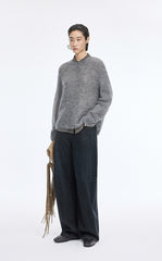 Sweater / JNBY Mohair Oversized Long Sleeve Pullover