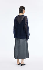 Sweater / JNBY Mohair Oversized Long Sleeve Pullover