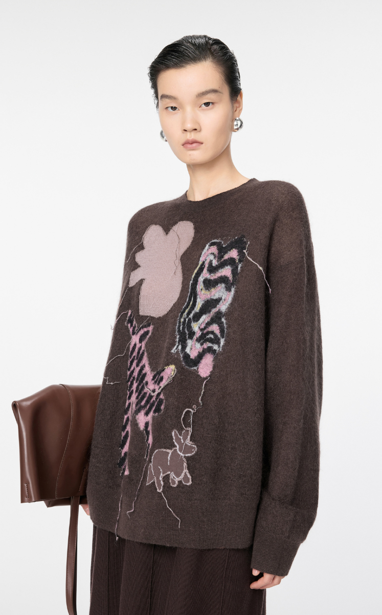 Sweater / JNBY Oversized Chic Cat Sweater