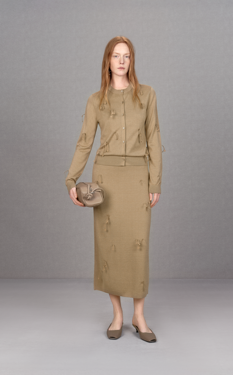 Sweater / JNBY Silk-Cotton Blend Floral Fringe Cardigan