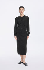 Sweater / JNBY Silk-Cotton Blend Floral Fringe Cardigan