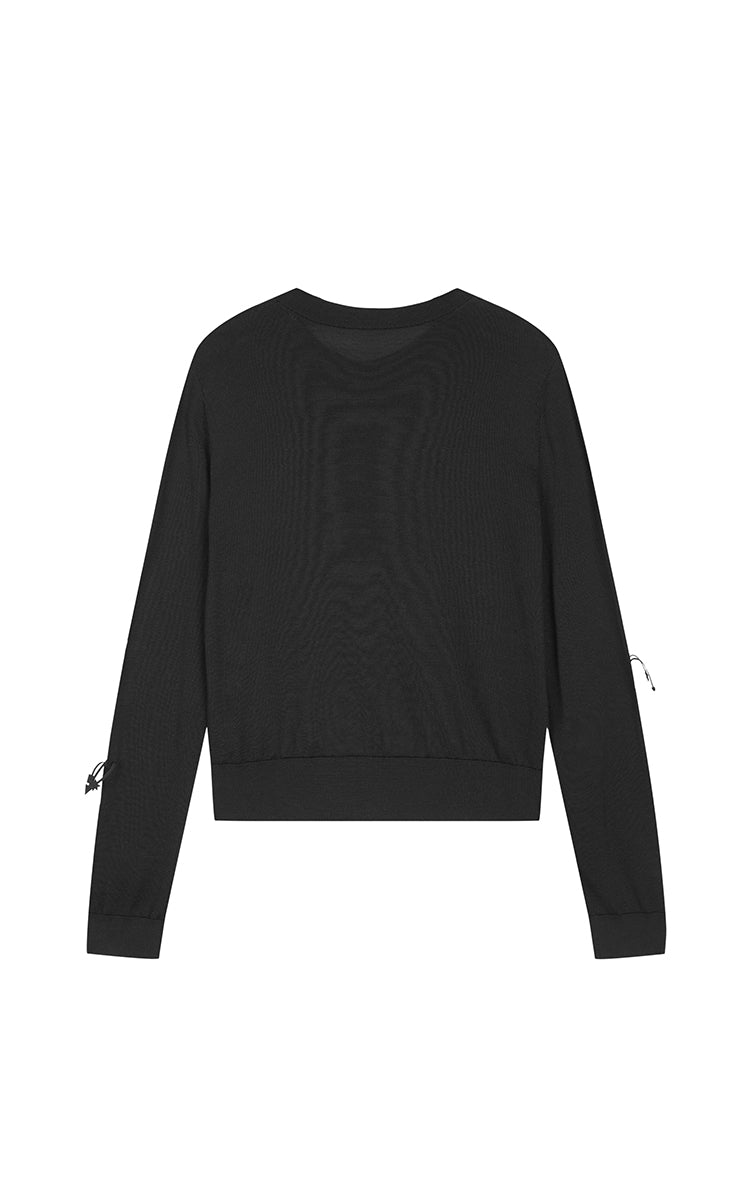 Sweater / JNBY Silk-Cotton Blend Floral Fringe Cardigan