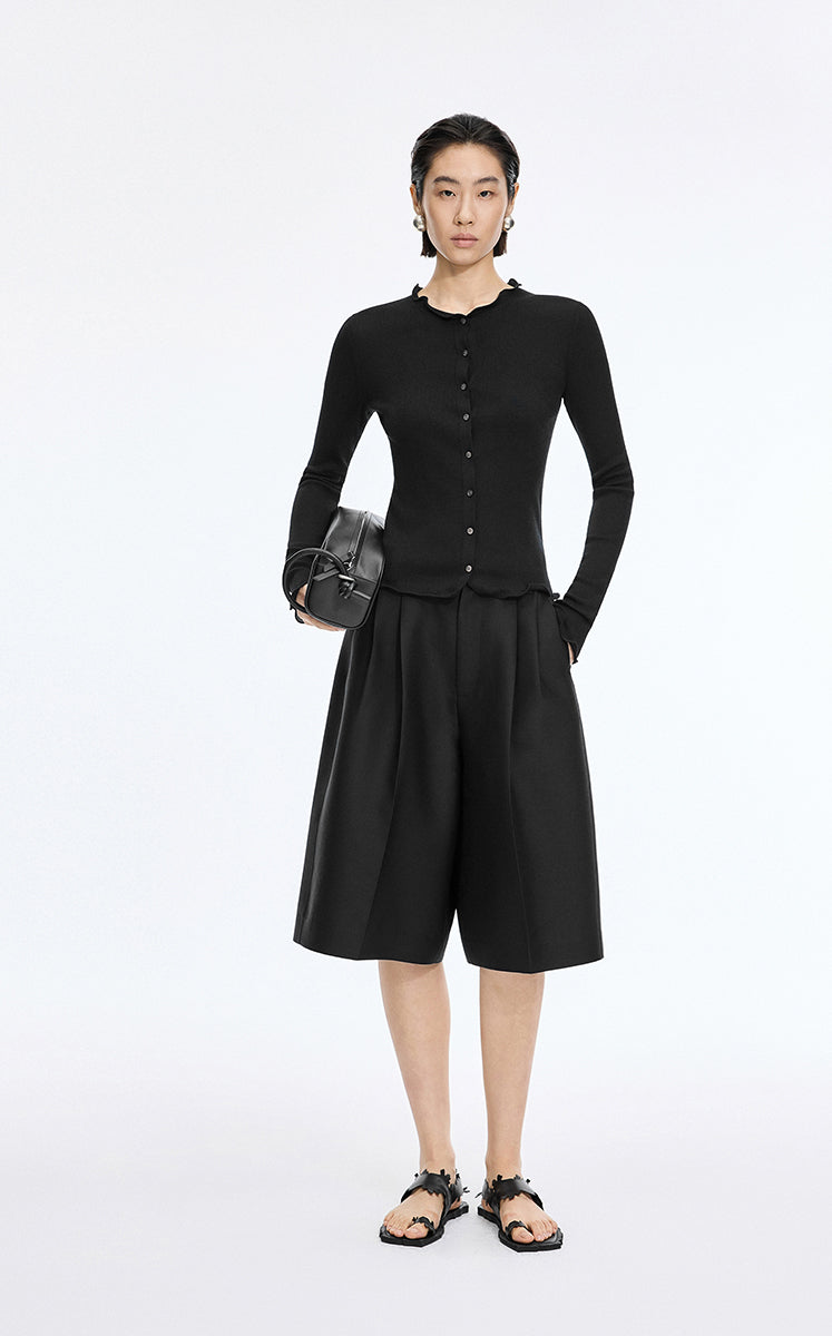 Sweater / JNBY Slim X-Shape Wool Cardigan