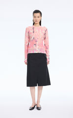 Sweater / JNBY T-Shape Floral Print Mohair Blend Cardigan