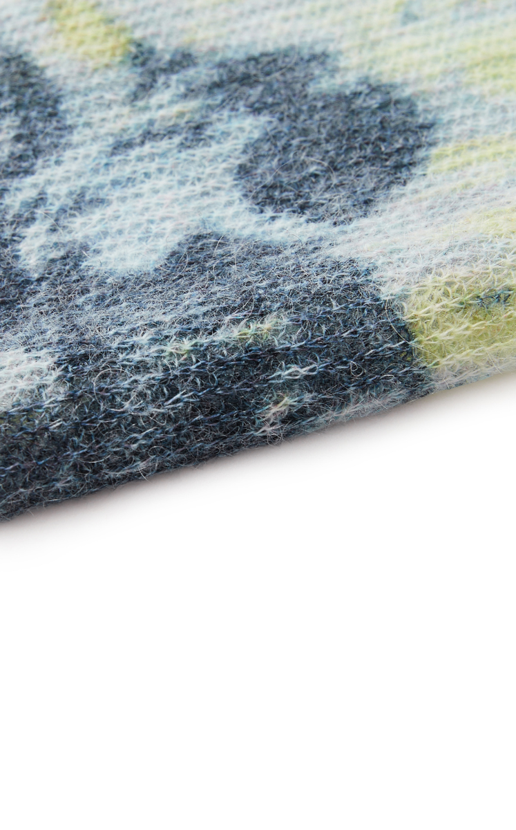 Sweater / JNBY T-Shape Floral Print Mohair Blend Pullover