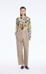 Sweater / JNBY T-Shape Floral Print Mohair Blend Pullover