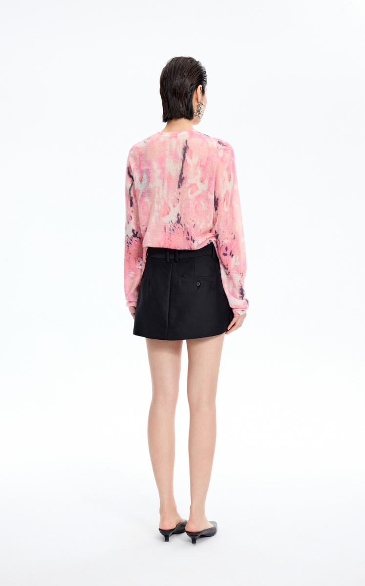 Sweater / JNBY T-Shape Floral Print Mohair Blend Pullover