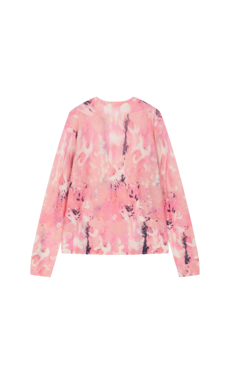 Sweater / JNBY T-Shape Floral Print Mohair Blend Pullover